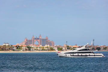 Atlantis, The Palm Hotel in Dubai, United Arab Emirates, Atlantis Hotel, Yacht, Ocean.