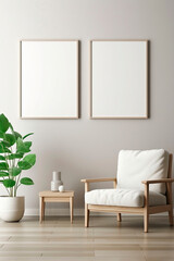 Creative Living Room Design with Vertical Frames