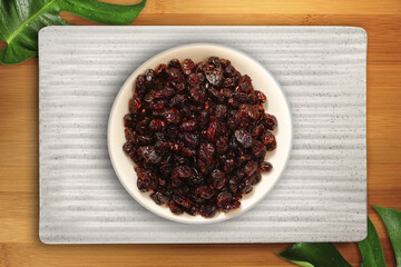 Cranberries in a food serving tray