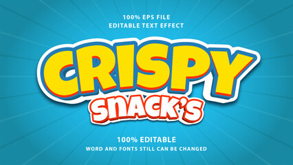 Premium Crispy Snack Editable Text Effect 3d style