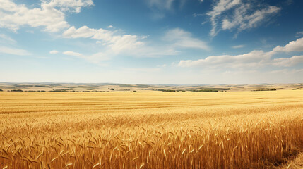 wheat field and sky - obrazy, fototapety, plakaty