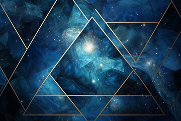 abstract cosmic background with blu metallic. generative ai