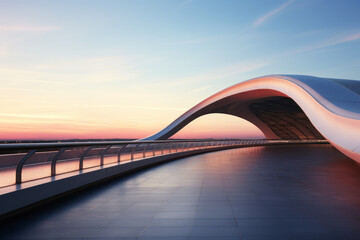 Obraz premium empty parking lot with modern building background.