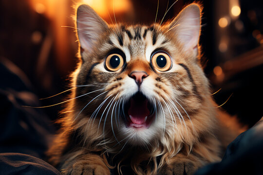 Gato con cara de asombro