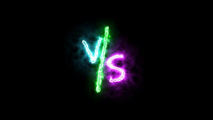 VS Screen Banner for Battle. VS. Versus text logo. Battle vs match, game.