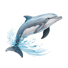 Bottlenose dolphin isolated on white background