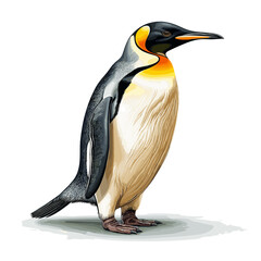 Emperor penguin isolated on white background