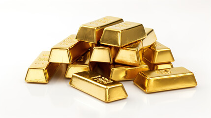 gold bars isolated on white