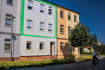 malchow, deutschland - sanierte häuser in der altstadt