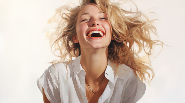 happines_blonde_lady_on_white_background_