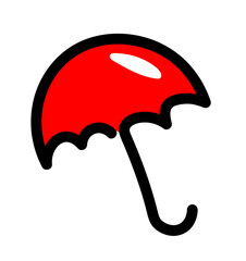 Czerwony parasol ilustracja ikona © Monika Janiak-Klicha