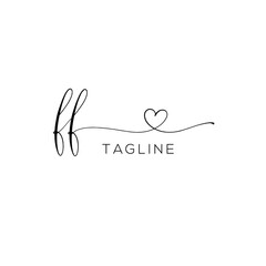 A hand-drawn signature logo design template	