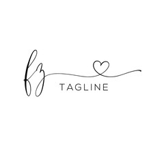 A hand-drawn signature logo design template	