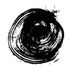 Grunge circle,brushstrokes stain with streaks,splashes,spots,dots,streaks.Abstract messy round spot.Splatters of paint, watercolor for Rorschach Test.Overlay substrate design. Isolated.Vector