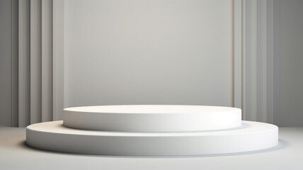 Fototapeta premium 3d luxury white podium for your luxury product.Generative AI