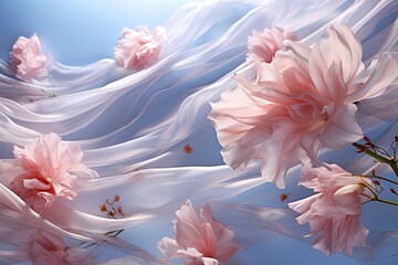 Beautiful, delicate silk flover background, factory fabric texture.