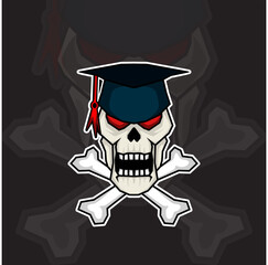 Magister skull mascot esport illustration logo