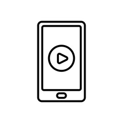 video icon vector in line style