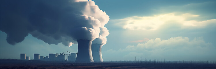 Smokestacks of Power Industrial Pollution and Environmental Impact, Generative AI