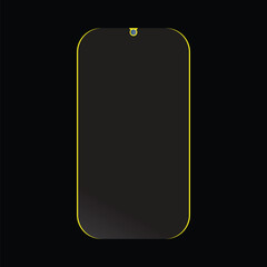 smartphone mockup black screen. mobile phone vector Isolated on black Background. device UI UX mockup. phone different angles views. Vector illustration