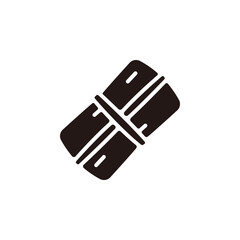 Pamonha icon.Flat silhouette version.