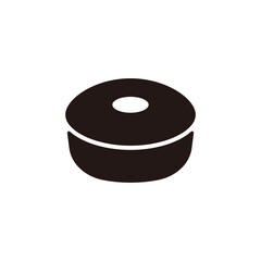Fuba cake icon.Flat silhouette version.