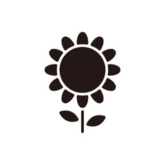 Sunflower icon.Flat silhouette version.