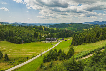 View of the Beskids on a beautiful summer day. The region of Poland, the Czech Republic and Slovakia.