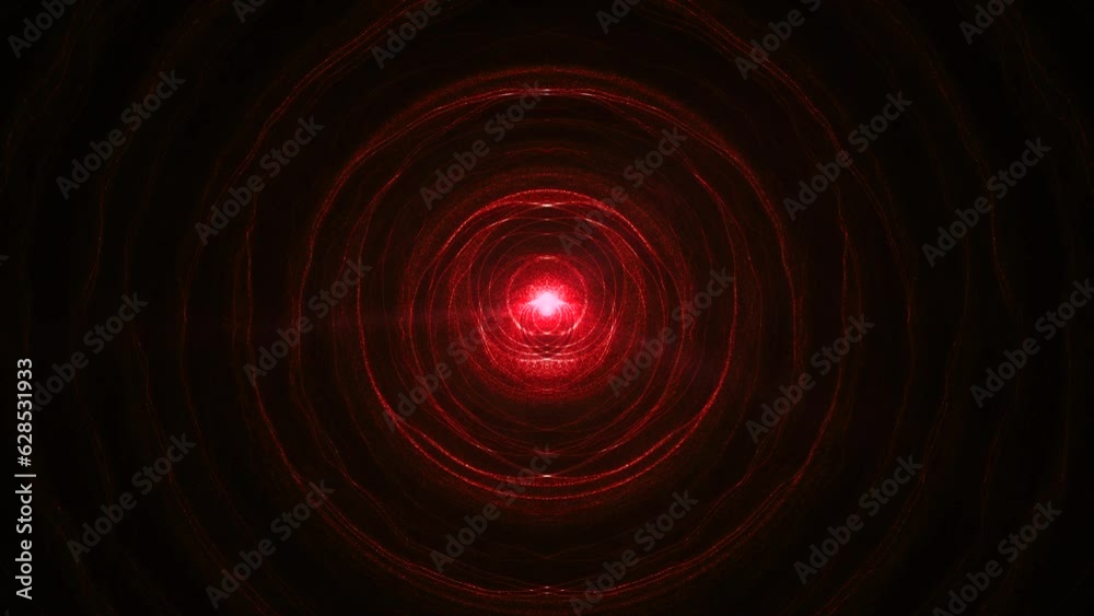 Canvas Prints surreal futuristic abstract animated background with dark red wavy circles, 4k seamless loop