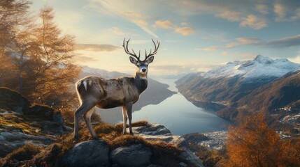 deer in the fjord