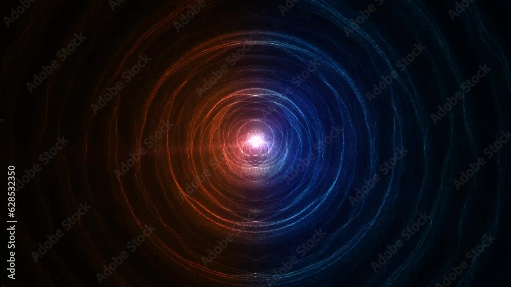 Wall mural fire vs water, surreal futuristic abstract animated background with blue and red wavy circles, 4k se