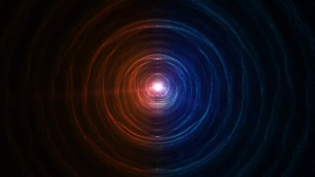 fire vs water, surreal futuristic abstract animated background with blue and red wavy circles, 4k seamless loop