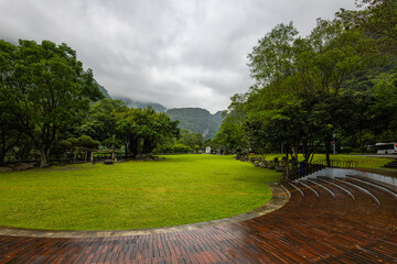 Taroko National Park, Taiwan - May 24, 2023: Visitor Center stands as gateway to natural wonders. Modern design and panoramic views, it offers a captivating introduction to the park's rich heritage
