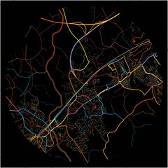 Colorful Map of Craigavon, Craigavon with all major and minor roads.