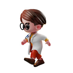 3d Male Doctor Character Running