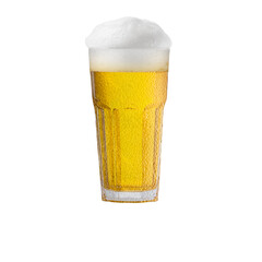 beer in Glass mug with foam with Water drops dew easy to use photo editing element PNG Format 