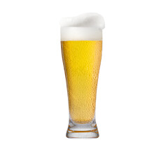beer in Glass mug with foam with Water drops dew easy to use photo editing element PNG Format 