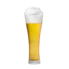 beer in Glass mug with foam with Water drops dew easy to use photo editing element PNG Format 
