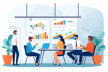 An interactive business meeting with participants engaged in discussions and asking questions Generative AI