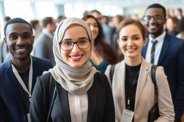 A diverse business conference, bringing together professionals from different sectors and backgrounds Generative AI