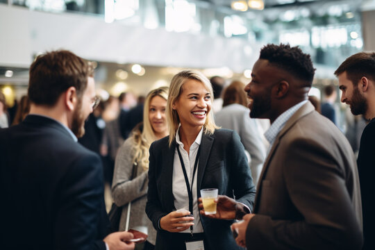 A diverse business conference, bringing together professionals from different sectors and backgrounds Generative AI