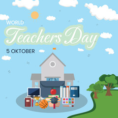 World Teachers Day vector illustration