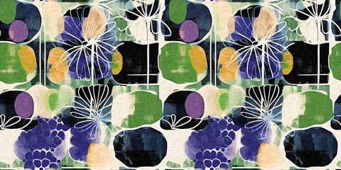 Modern fun pattern clash fabric border print for summer beach textile designs with a linen cotton effect. Seamless trendy repeat edging trim banner background