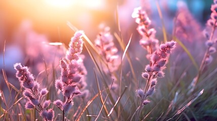 Obraz premium lavender field in the morning