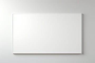 Empty white banner on a white wall.