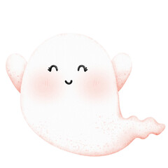 Cute ghost with a smile on face