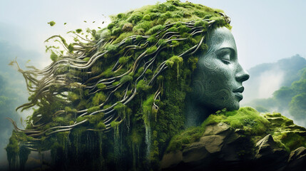 Artistic image of mother earth. World environment and mother earth day concept