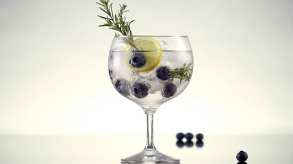 cocktail alcohol gin and tonic isolated on a white background. - obrazy, fototapety, plakaty