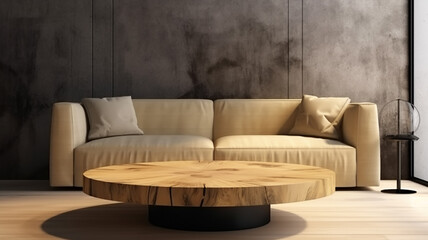 minimalistic interior sofa in a bright room.