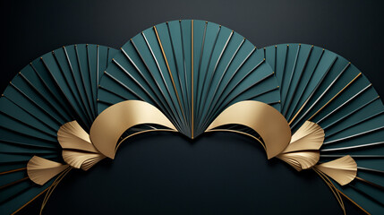 Golden Abstract Elegance - Art Deco Meets Modern Tech and Business Design
